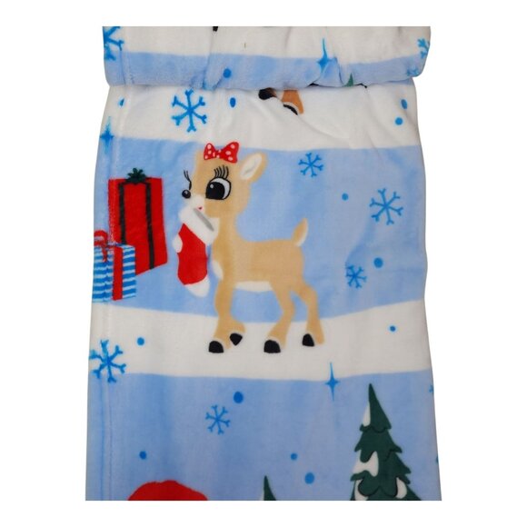 Rudolph Red-Nosed Reindeer Soft Plush Throw Blanket 50" X 70" Christmas Holiday - Picture 3 of 9